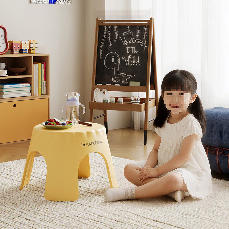 Tabouret bas empilable pour enfants en PP, style Art déco moderne, en forme de biscuit, sans dossier ni accoudoirs, pour l’entrée 
