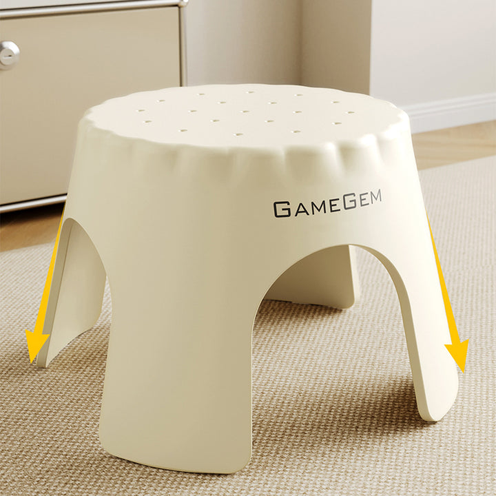Tabouret bas empilable pour enfants en PP, style Art déco moderne, en forme de biscuit, sans dossier ni accoudoirs, pour l’entrée 