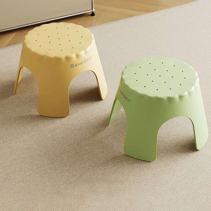 Tabouret bas empilable pour enfants en PP, style Art déco moderne, en forme de biscuit, sans dossier ni accoudoirs, pour l’entrée 