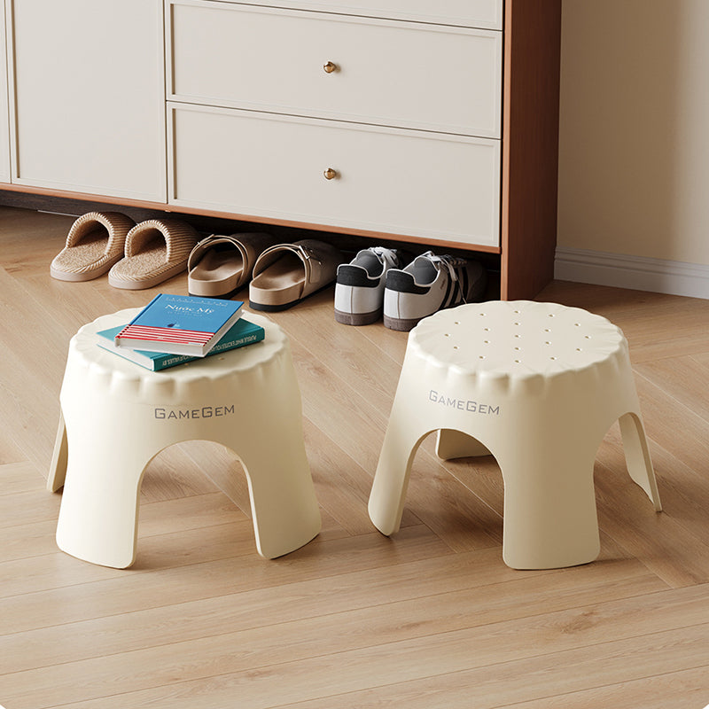 Tabouret bas empilable pour enfants en PP, style Art déco moderne, en forme de biscuit, sans dossier ni accoudoirs, pour l’entrée 