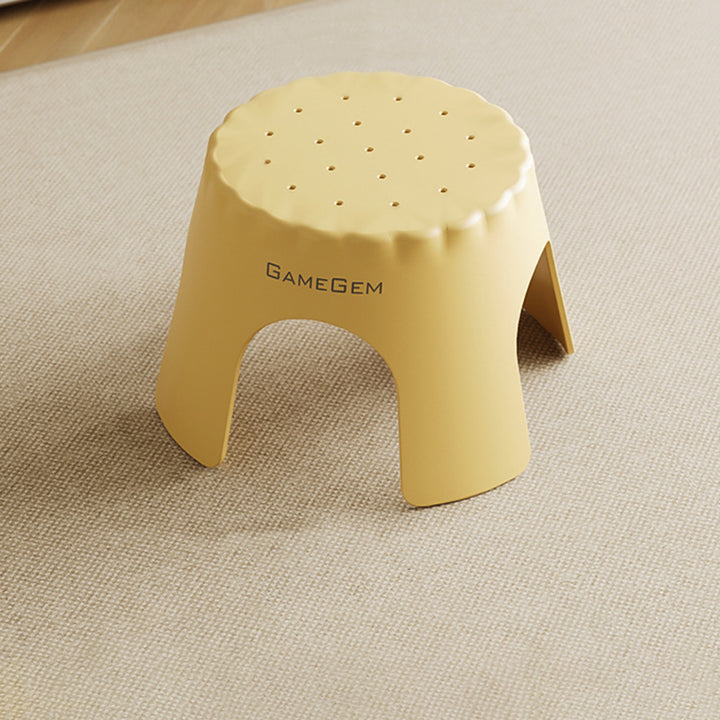 Tabouret bas empilable pour enfants en PP, style Art déco moderne, en forme de biscuit, sans dossier ni accoudoirs, pour l’entrée 