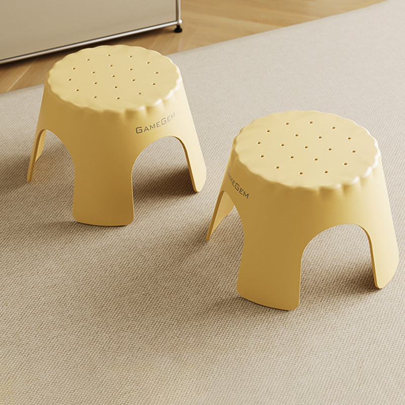 Tabouret bas empilable pour enfants en PP, style Art déco moderne, en forme de biscuit, sans dossier ni accoudoirs, pour l’entrée 