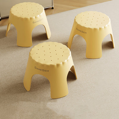 Modern Art Deco Stackable Cookie-Shaped PP Kids Low Stool Backless Armless For Entryway