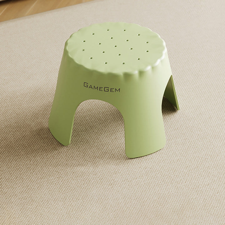 Tabouret bas empilable pour enfants en PP, style Art déco moderne, en forme de biscuit, sans dossier ni accoudoirs, pour l’entrée 