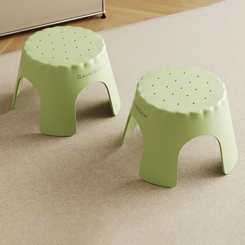 Tabouret bas empilable pour enfants en PP, style Art déco moderne, en forme de biscuit, sans dossier ni accoudoirs, pour l’entrée 
