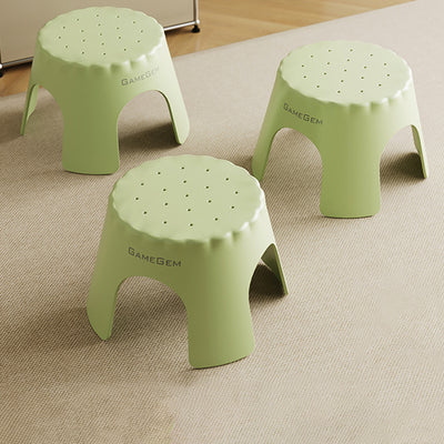 Modern Art Deco Stackable Cookie-Shaped PP Kids Low Stool Backless Armless For Entryway