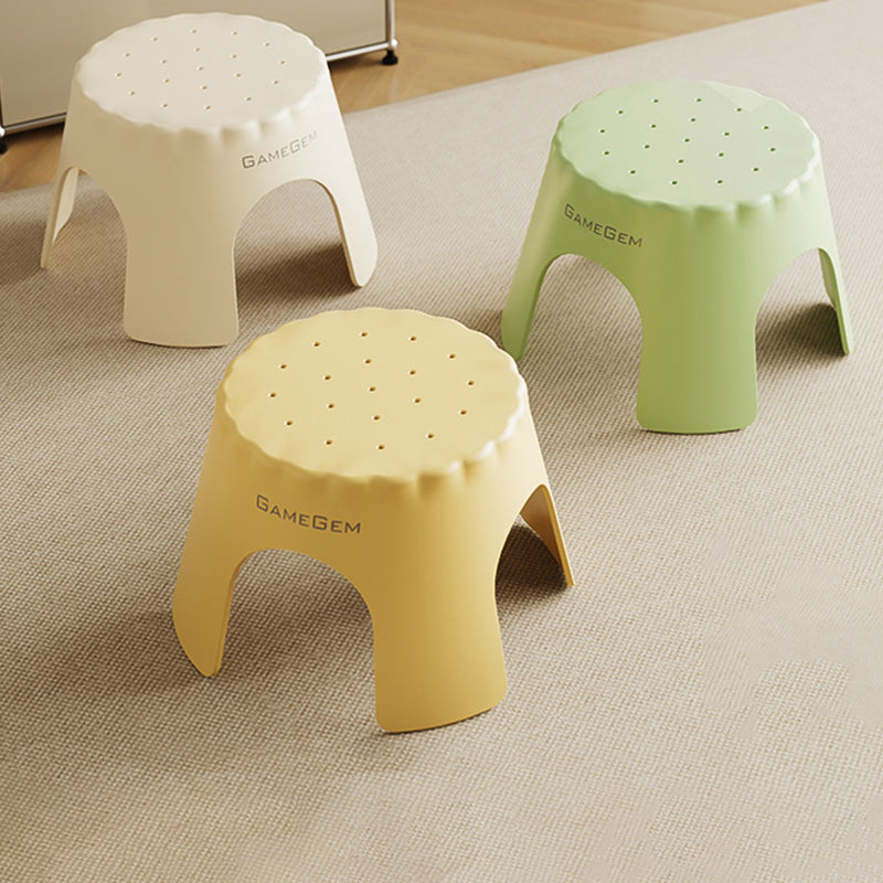 Tabouret bas empilable pour enfants en PP, style Art déco moderne, en forme de biscuit, sans dossier ni accoudoirs, pour l’entrée 