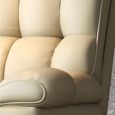 Contemporary Scandinavian Tofu Block Carbon Steel Cat Scratching Leather Manual Adjustment Rotatable Accent Chair Armrest For Living Room