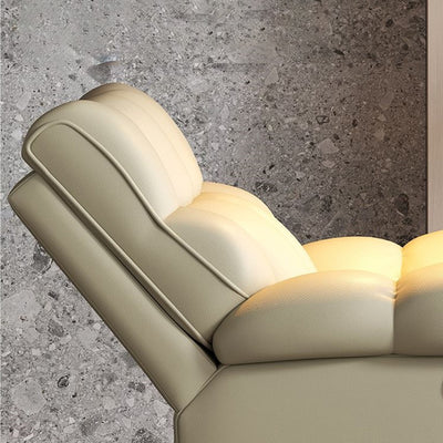 Contemporary Scandinavian Tofu Block Carbon Steel Cat Scratching Leather Manual Adjustment Rotatable Accent Chair Armrest For Living Room