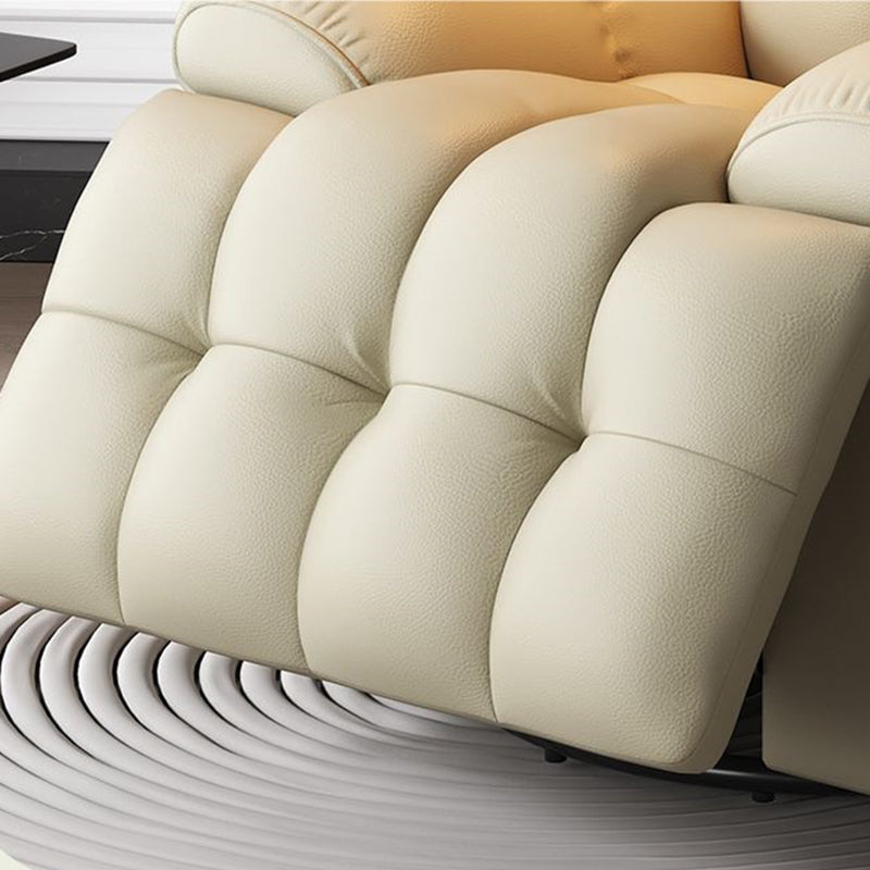 Contemporary Scandinavian Tofu Block Carbon Steel Cat Scratching Leather Manual Adjustment Rotatable Accent Chair Armrest For Living Room