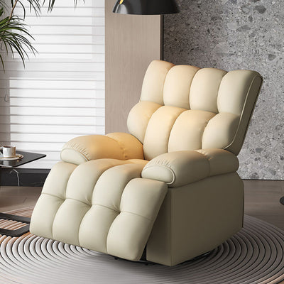 Contemporary Scandinavian Tofu Block Carbon Steel Cat Scratching Leather Manual Adjustment Rotatable Accent Chair Armrest For Living Room