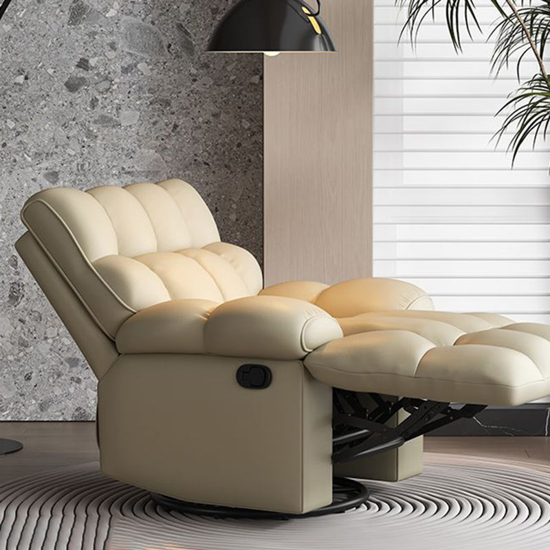 Contemporary Scandinavian Tofu Block Carbon Steel Cat Scratching Leather Manual Adjustment Rotatable Accent Chair Armrest For Living Room