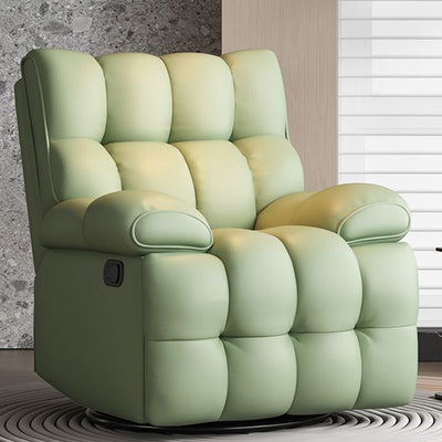 Contemporary Scandinavian Tofu Block Carbon Steel Cat Scratching Leather Manual Adjustment Rotatable Accent Chair Armrest For Living Room