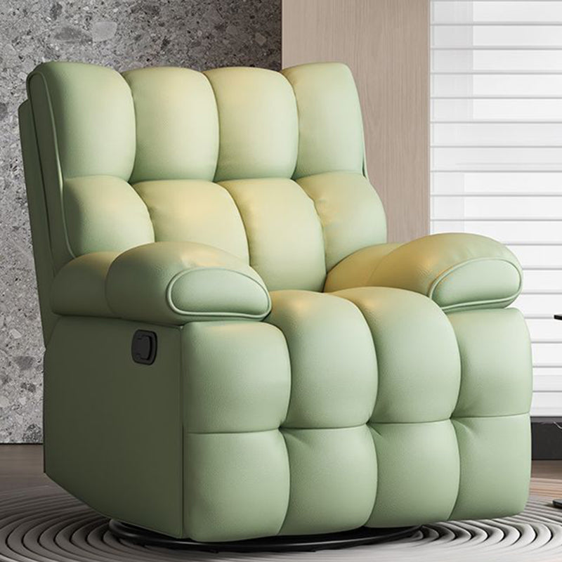 Contemporary Scandinavian Tofu Block Carbon Steel Cat Scratching Leather Manual Adjustment Rotatable Accent Chair Armrest For Living Room