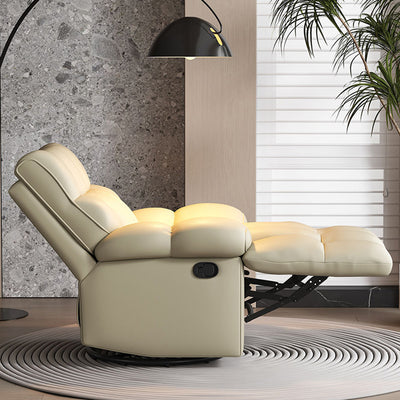 Contemporary Scandinavian Tofu Block Carbon Steel Cat Scratching Leather Manual Adjustment Rotatable Accent Chair Armrest For Living Room