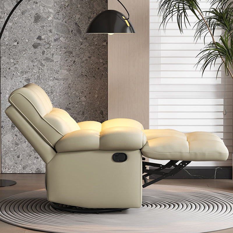 Contemporary Scandinavian Tofu Block Carbon Steel Cat Scratching Leather Manual Adjustment Rotatable Accent Chair Armrest For Living Room