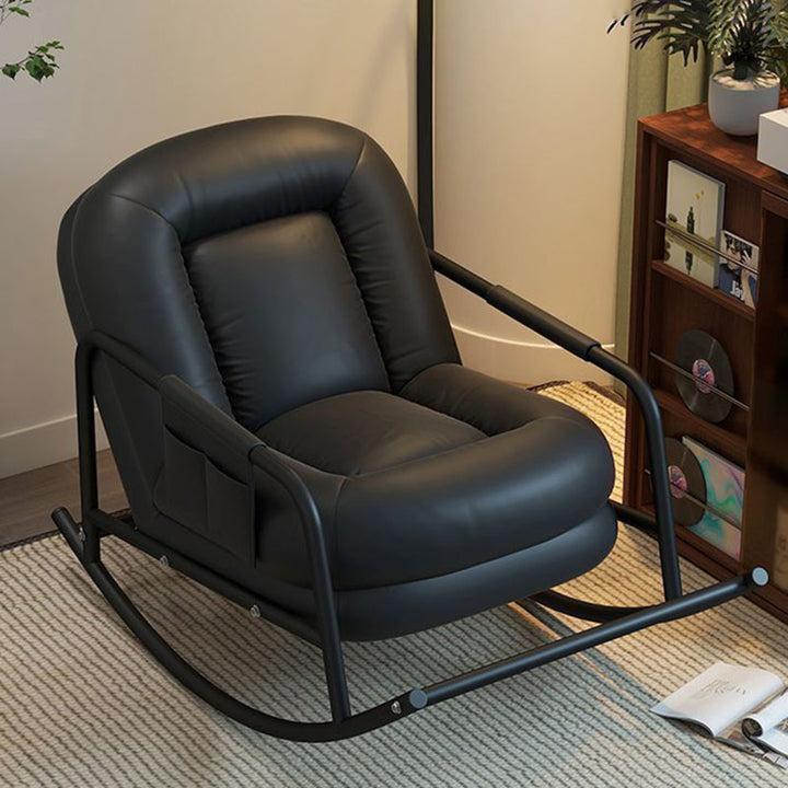 Chaise à bascule contemporaine nordique ergonomique rectangulaire pour chat, en cuir, velours côtelé, acier au carbone, éponge, coton peluche, avec dossier et accoudoirs pour salon 
