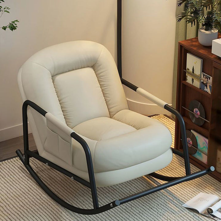 Chaise à bascule contemporaine nordique ergonomique rectangulaire pour chat, en cuir, velours côtelé, acier au carbone, éponge, coton peluche, avec dossier et accoudoirs pour salon 