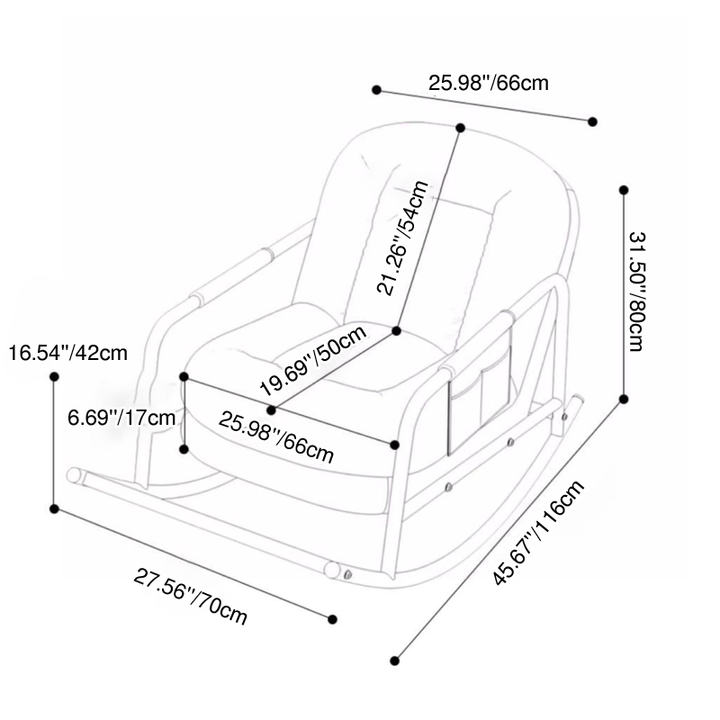 Chaise à bascule contemporaine nordique ergonomique rectangulaire pour chat, en cuir, velours côtelé, acier au carbone, éponge, coton peluche, avec dossier et accoudoirs pour salon 