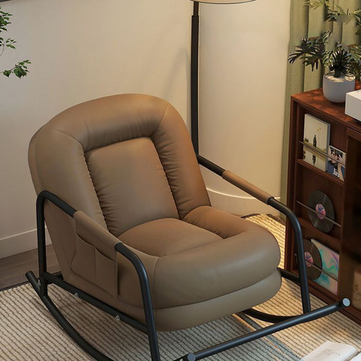 Chaise à bascule contemporaine nordique ergonomique rectangulaire pour chat, en cuir, velours côtelé, acier au carbone, éponge, coton peluche, avec dossier et accoudoirs pour salon 