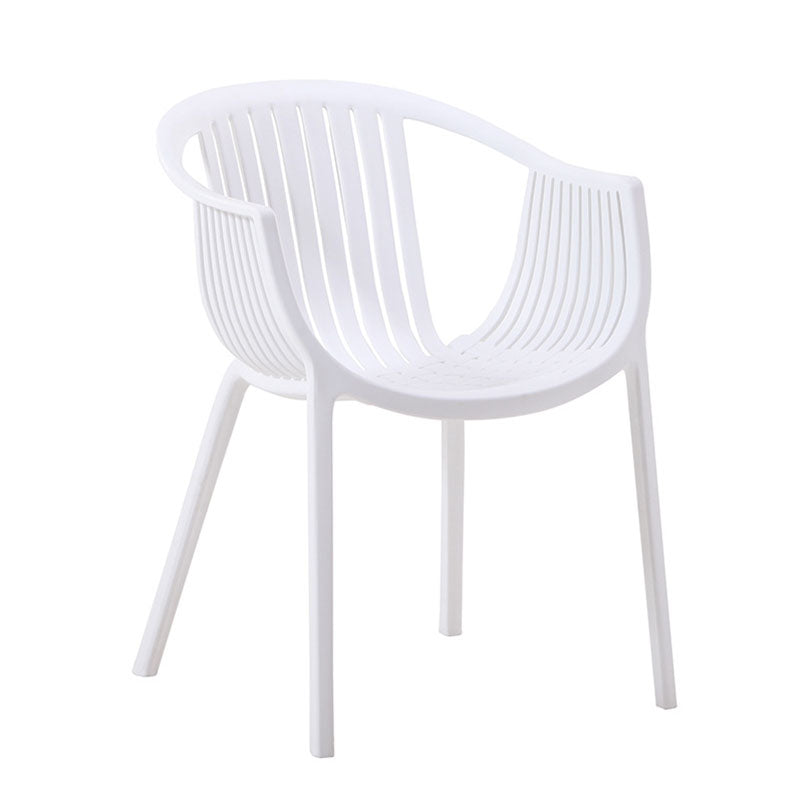 Moderner minimalistischer ergonomischer Bogenförmiger PP Stabiler Esszimmerstuhl Rückenlehne Armlehne Für Esszimmer 