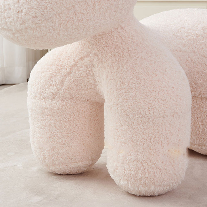 Tabouret bas sans dossier ni accoudoirs en acier, laine d&