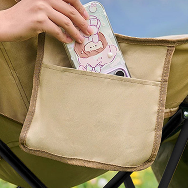 Modern Minimalist Arc-Shaped Steel Pipe Oxford Fabric Cotton Outdoor Foldable Camping Chair Backrest Armless For Garden