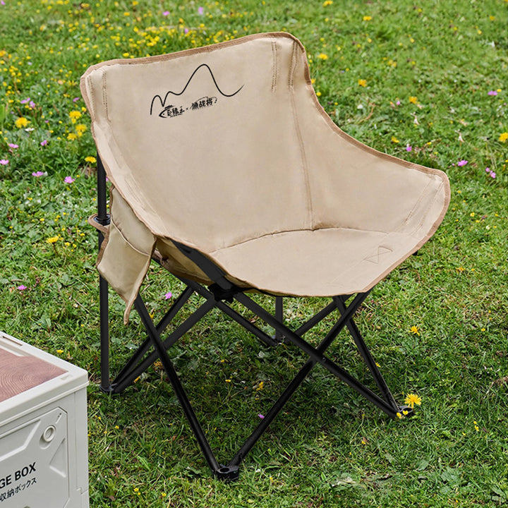 Moderner minimalistischer bogenförmiger Stahlrohr Oxford Stoff Baumwolle Outdoor klappbarer Campingstuhl Rückenlehne ohne Armlehnen für den Garten 