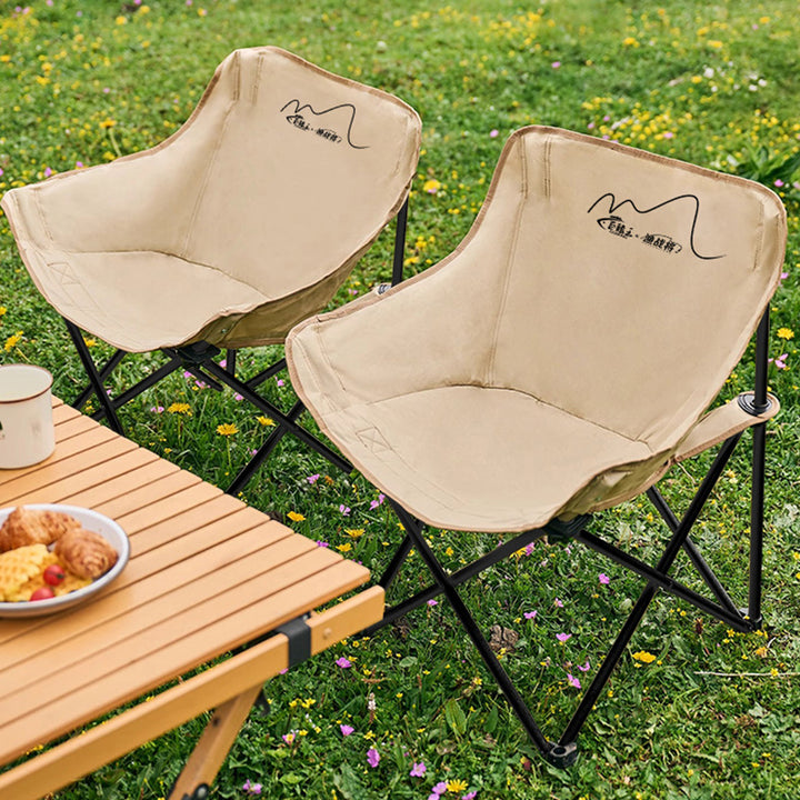 Moderner minimalistischer bogenförmiger Stahlrohr Oxford Stoff Baumwolle Outdoor klappbarer Campingstuhl Rückenlehne ohne Armlehnen für den Garten 