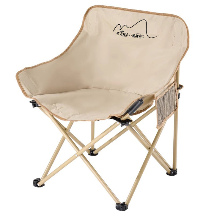 Modern Minimalist Arc-Shaped Steel Pipe Oxford Fabric Cotton Outdoor Foldable Camping Chair Backrest Armless For Garden