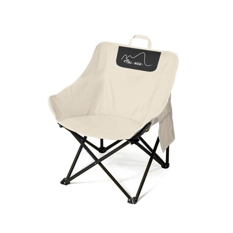 Modern Minimalist Arc-Shaped Steel Pipe Oxford Fabric Cotton Outdoor Foldable Camping Chair Backrest Armless For Garden