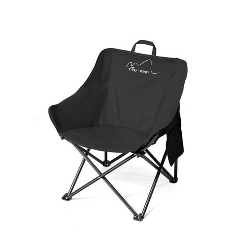 Modern Minimalist Arc-Shaped Steel Pipe Oxford Fabric Cotton Outdoor Foldable Camping Chair Backrest Armless For Garden