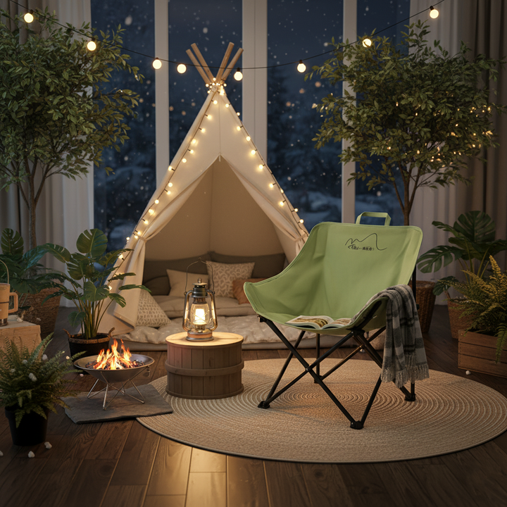 Moderner minimalistischer bogenförmiger Stahlrohr Oxford Stoff Baumwolle Outdoor klappbarer Campingstuhl Rückenlehne ohne Armlehnen für den Garten 