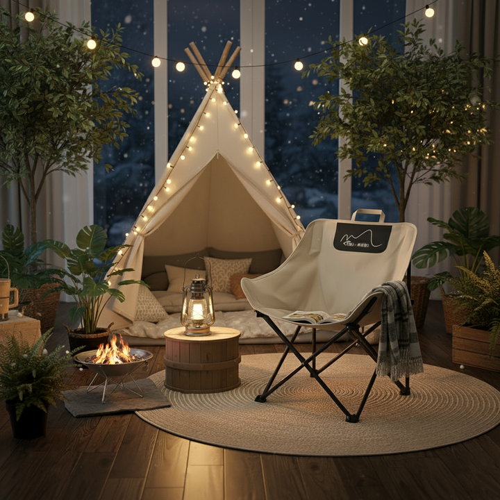 Moderner minimalistischer bogenförmiger Stahlrohr Oxford Stoff Baumwolle Outdoor klappbarer Campingstuhl Rückenlehne ohne Armlehnen für den Garten 