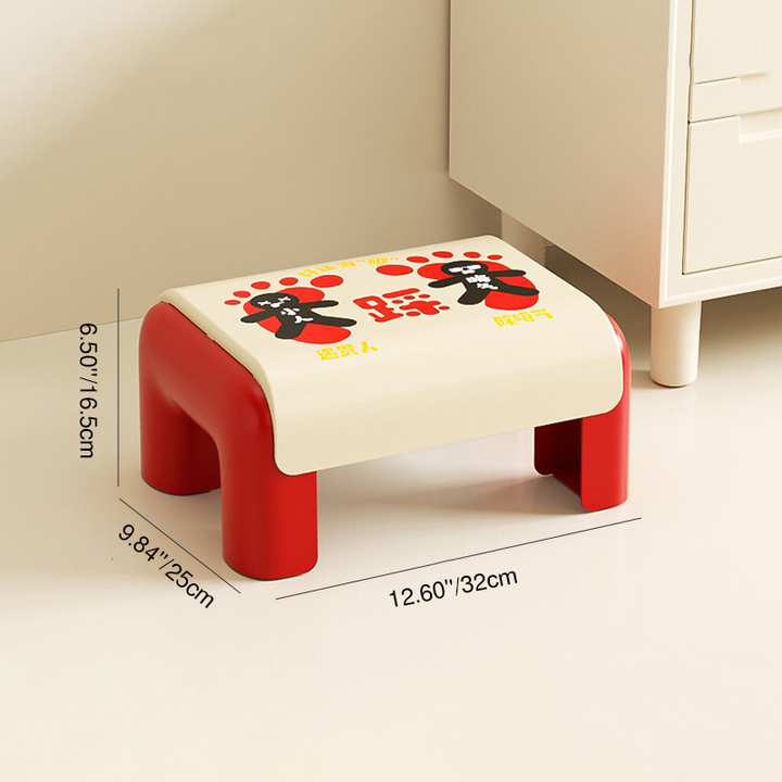 Tabouret bas rectangulaire moderne minimaliste en PP pour enfants, antidérapant, sans dossier ni accoudoirs, pour salon 