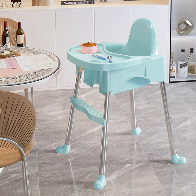 Chaise de salle à manger pour enfants en PP, cuir PU et acier inoxydable, au design moderne minimaliste, trapézoïdal arqué et relevable, avec dossier et accoudoirs 