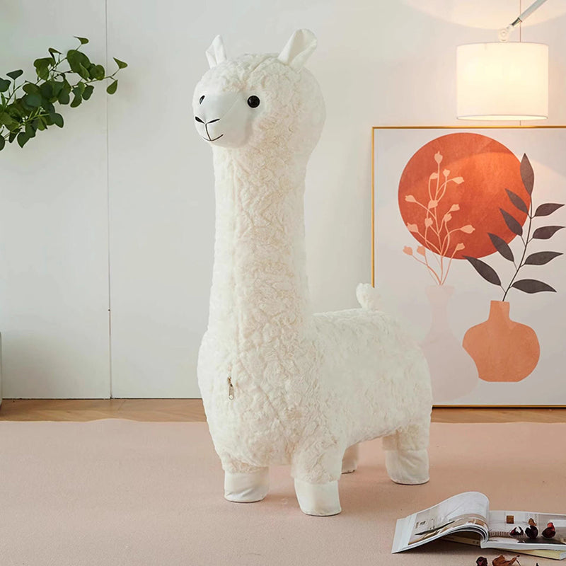 Tabouret bas sans dossier ni accoudoirs pour enfants, en alpaga cartoon contemporain créatif, laine d&