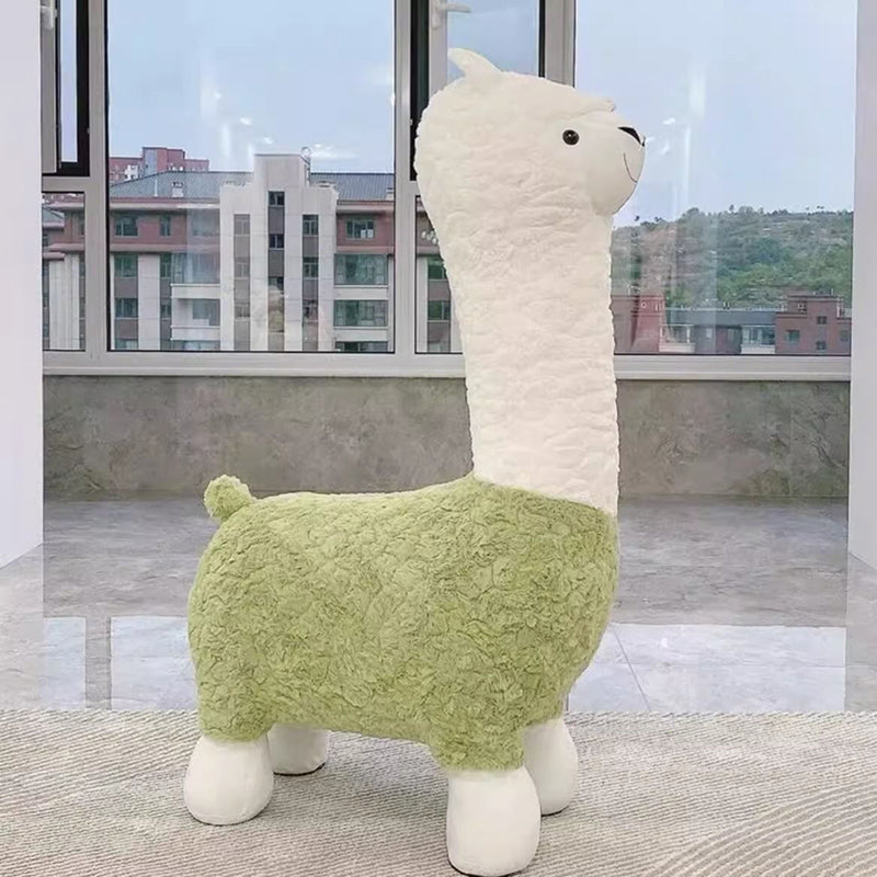 Tabouret bas sans dossier ni accoudoirs pour enfants, en alpaga cartoon contemporain créatif, laine d&