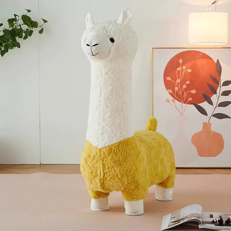 Tabouret bas sans dossier ni accoudoirs pour enfants, en alpaga cartoon contemporain créatif, laine d&