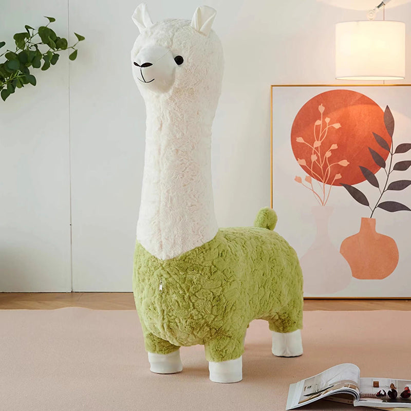 Tabouret bas sans dossier ni accoudoirs pour enfants, en alpaga cartoon contemporain créatif, laine d&