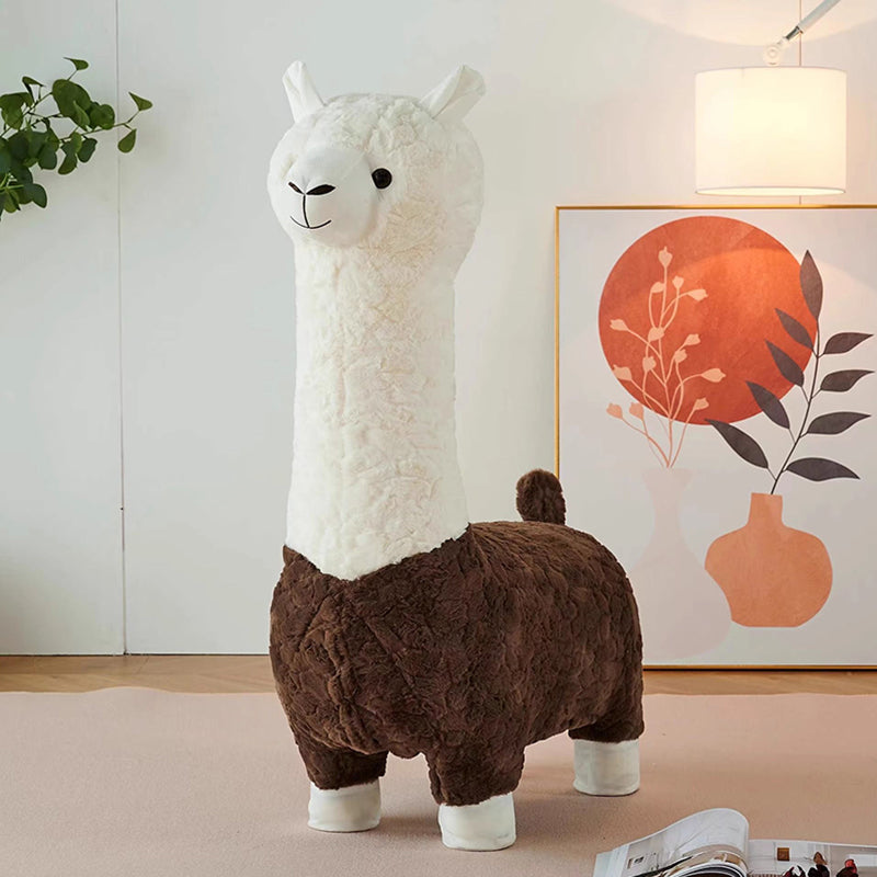 Tabouret bas sans dossier ni accoudoirs pour enfants, en alpaga cartoon contemporain créatif, laine d&