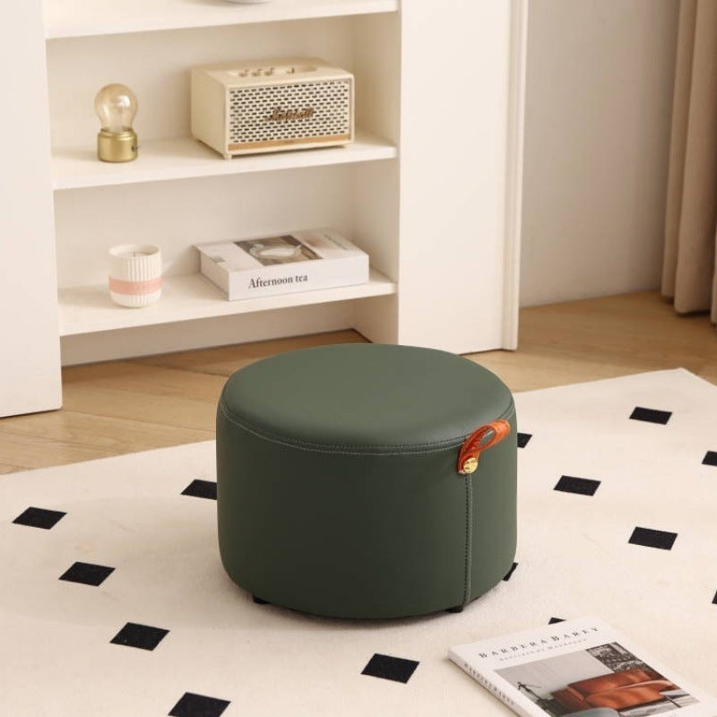 Contemporary Nordic Cylinder Multi-Layer Board Cat Scratching Leather Sponge Low Stool Backless Armless For Entryway
