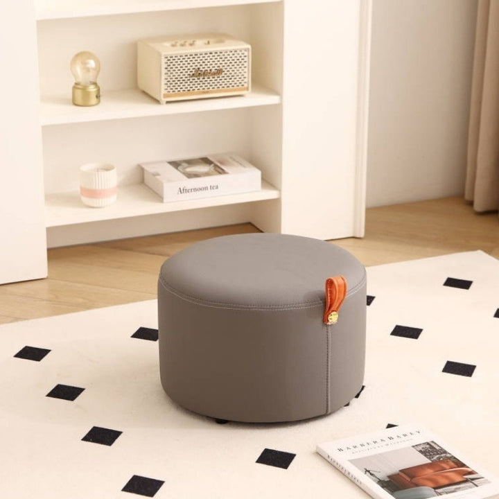Contemporary Nordic Cylinder Multi-Layer Board Cat Scratching Leather Sponge Low Stool Backless Armless For Entryway