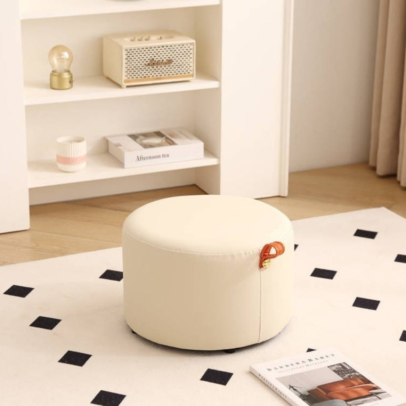 Contemporary Nordic Cylinder Multi-Layer Board Cat Scratching Leather Sponge Low Stool Backless Armless For Entryway