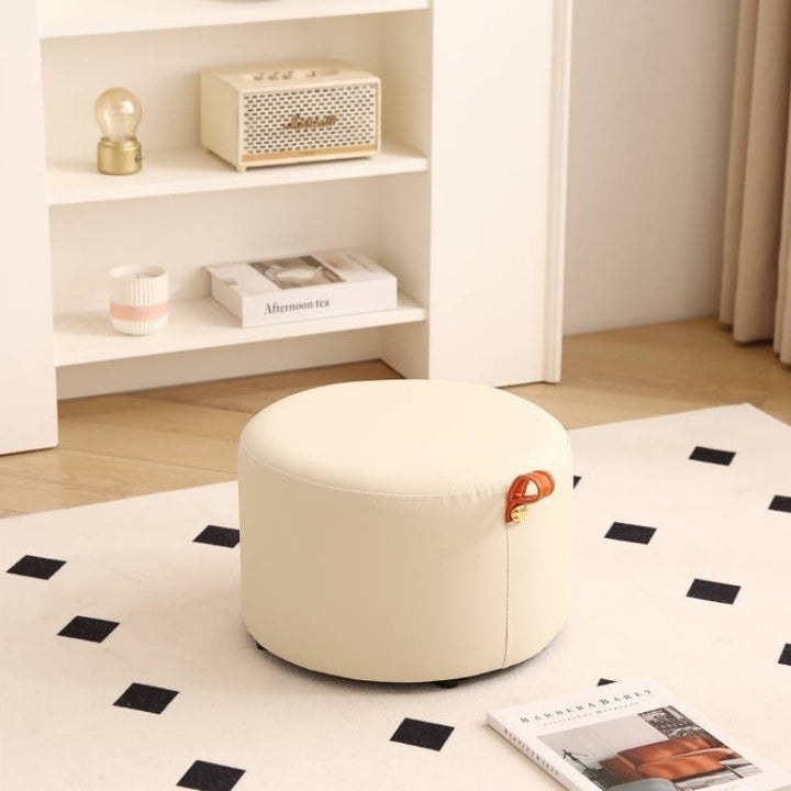 Contemporary Nordic Cylinder Multi-Layer Board Cat Scratching Leather Sponge Low Stool Backless Armless For Entryway