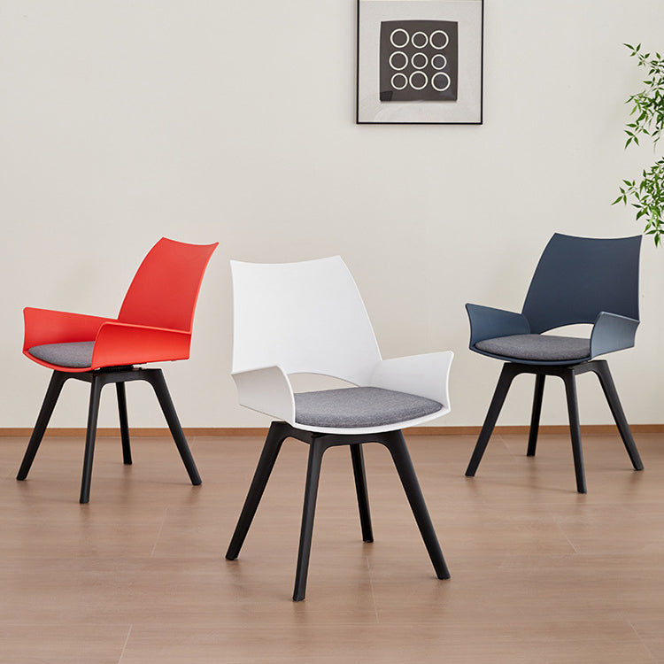 Zeitgenössischer industrieller trapezförmiger Kunststoff-Kohlenstoffstahl-Stoff-Schwamm-Drehbarer Ergonomischer Schreibtischstuhl Rückenlehne Armlehne für Home Office 
