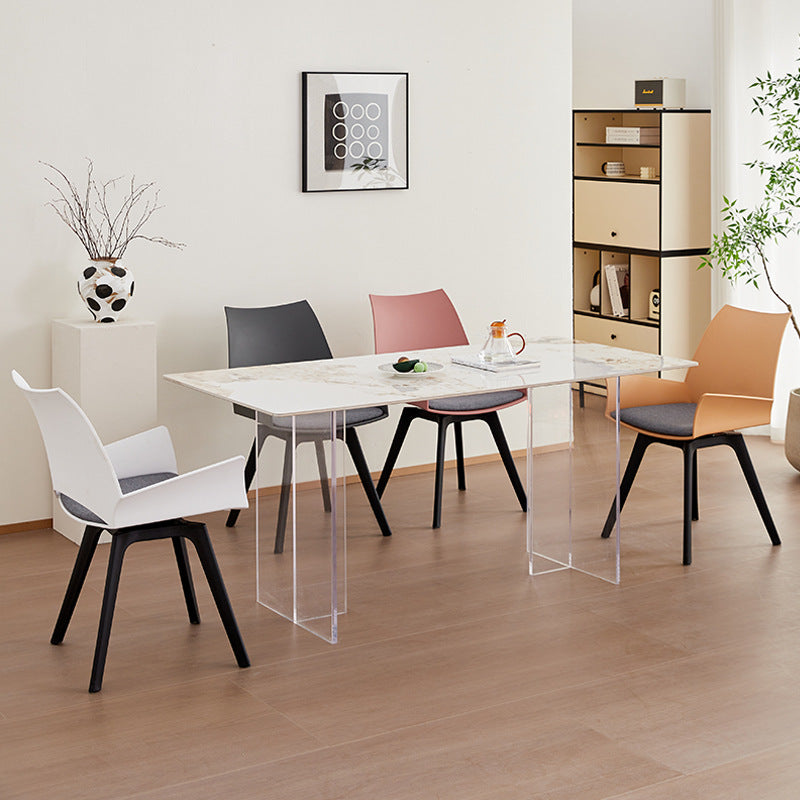 Zeitgenössischer industrieller trapezförmiger Kunststoff-Kohlenstoffstahl-Stoff-Schwamm-Drehbarer Ergonomischer Schreibtischstuhl Rückenlehne Armlehne für Home Office 