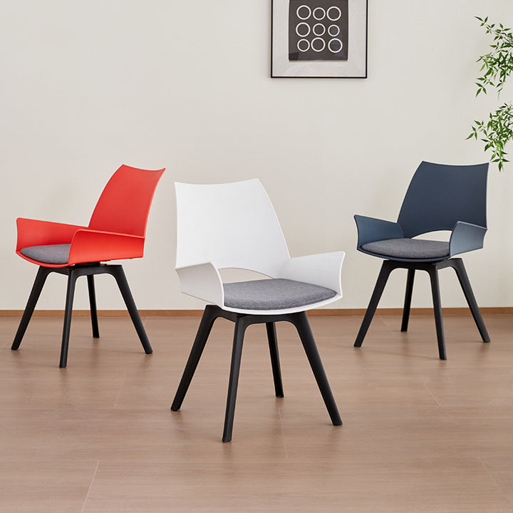 Zeitgenössischer industrieller trapezförmiger Kunststoff-Kohlenstoffstahl-Stoff-Schwamm-Drehbarer Ergonomischer Schreibtischstuhl Rückenlehne Armlehne für Home Office 