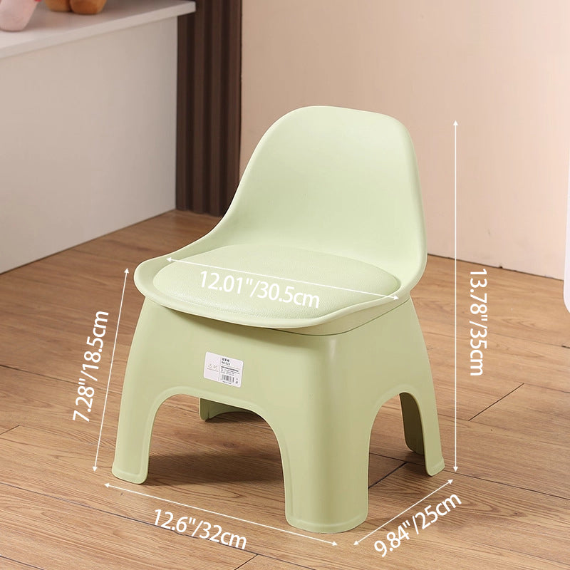 Moderno Minimalista Impermeable Arco Cuadrado Taburete Bajo de Plástico para Niños con Respaldo Sin Brazos Para Sala de Estar 