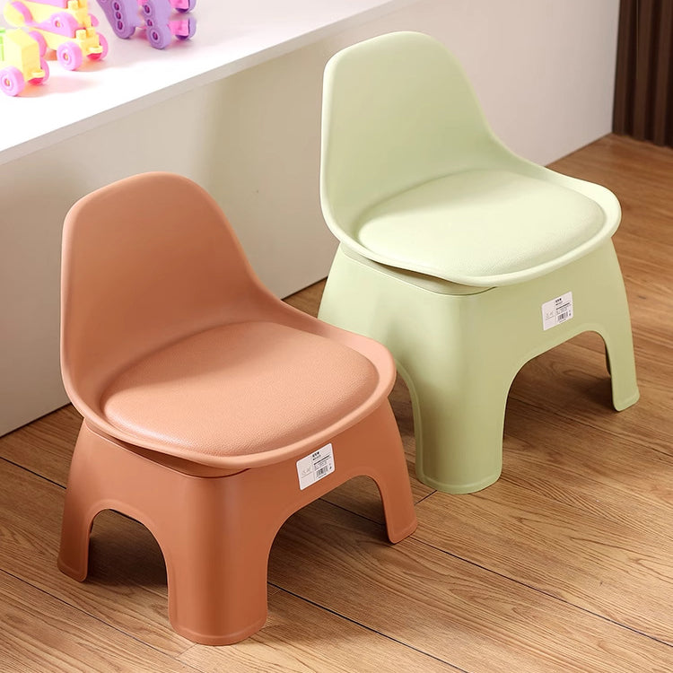 Moderno Minimalista Impermeable Arco Cuadrado Taburete Bajo de Plástico para Niños con Respaldo Sin Brazos Para Sala de Estar 